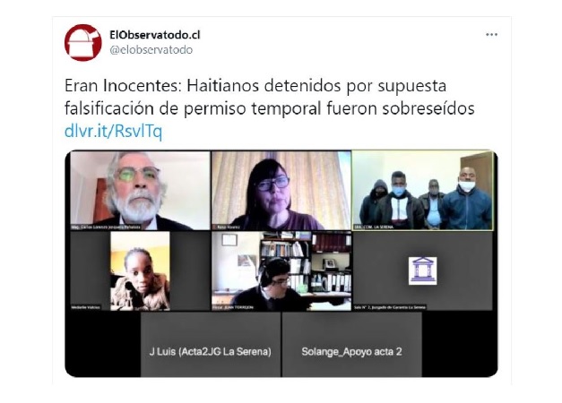 La audiencia de control de detenci&oacute;n de los ciudadanos haitianos.