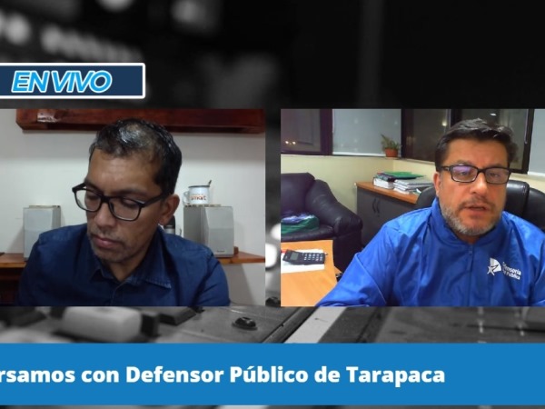 El Defensor Regional de Tarapac&aacute;, Gabriel Carri&oacute;n, durante la entrevista en radio "S&uacute;per".