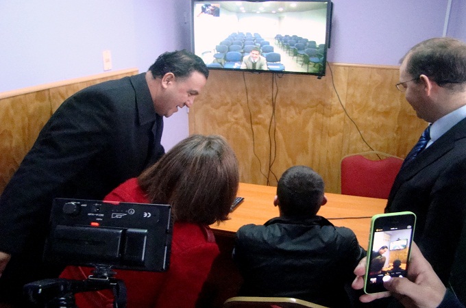 El sistema de videoconferencia fue probado con un contacto entre defensor y representando.