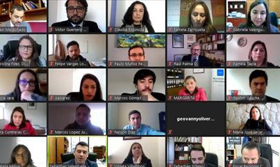 Los actores del sistema de justicia penal de la regi&oacute;n de Atacama durante la capacitaci&oacute;n en l&iacute;nea. 