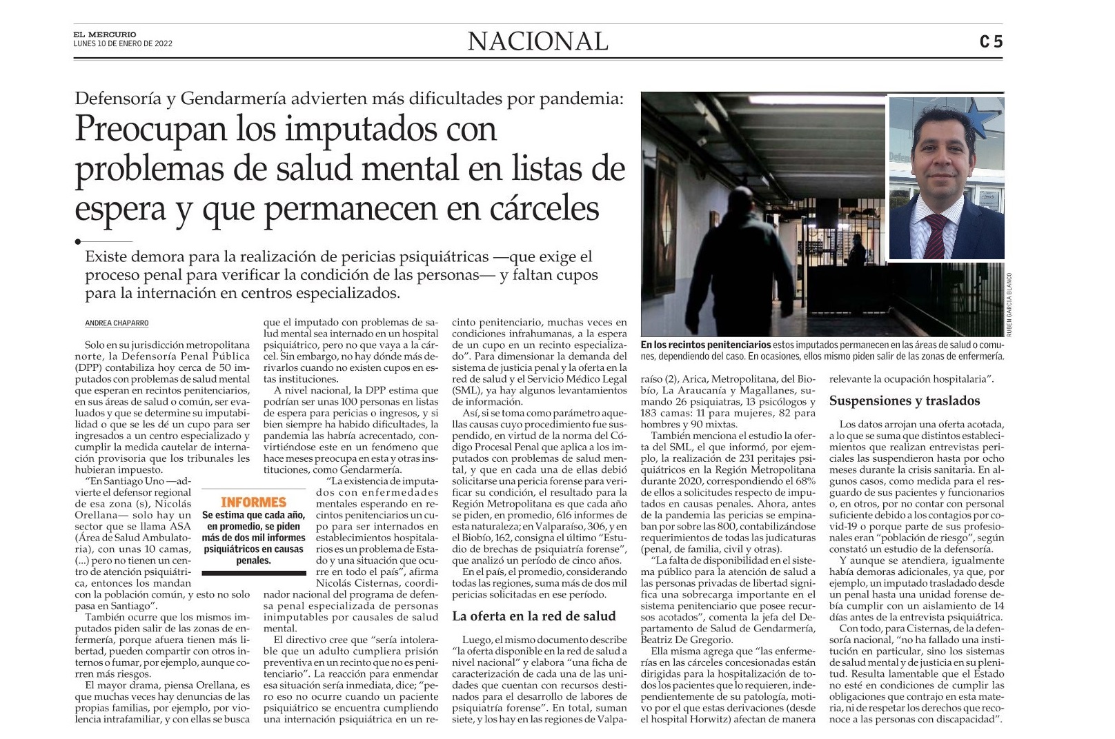 En entrevista a El Mercurio del defensor Nicols Orellana explic&oacute; la compleja situaci&oacute;n que enfrentan los imputados que padecen enfermedades mentales 