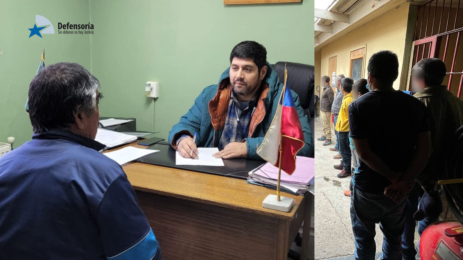 Dos momentos del encuentro realizado en la c&aacute;rcel de Cochrane.