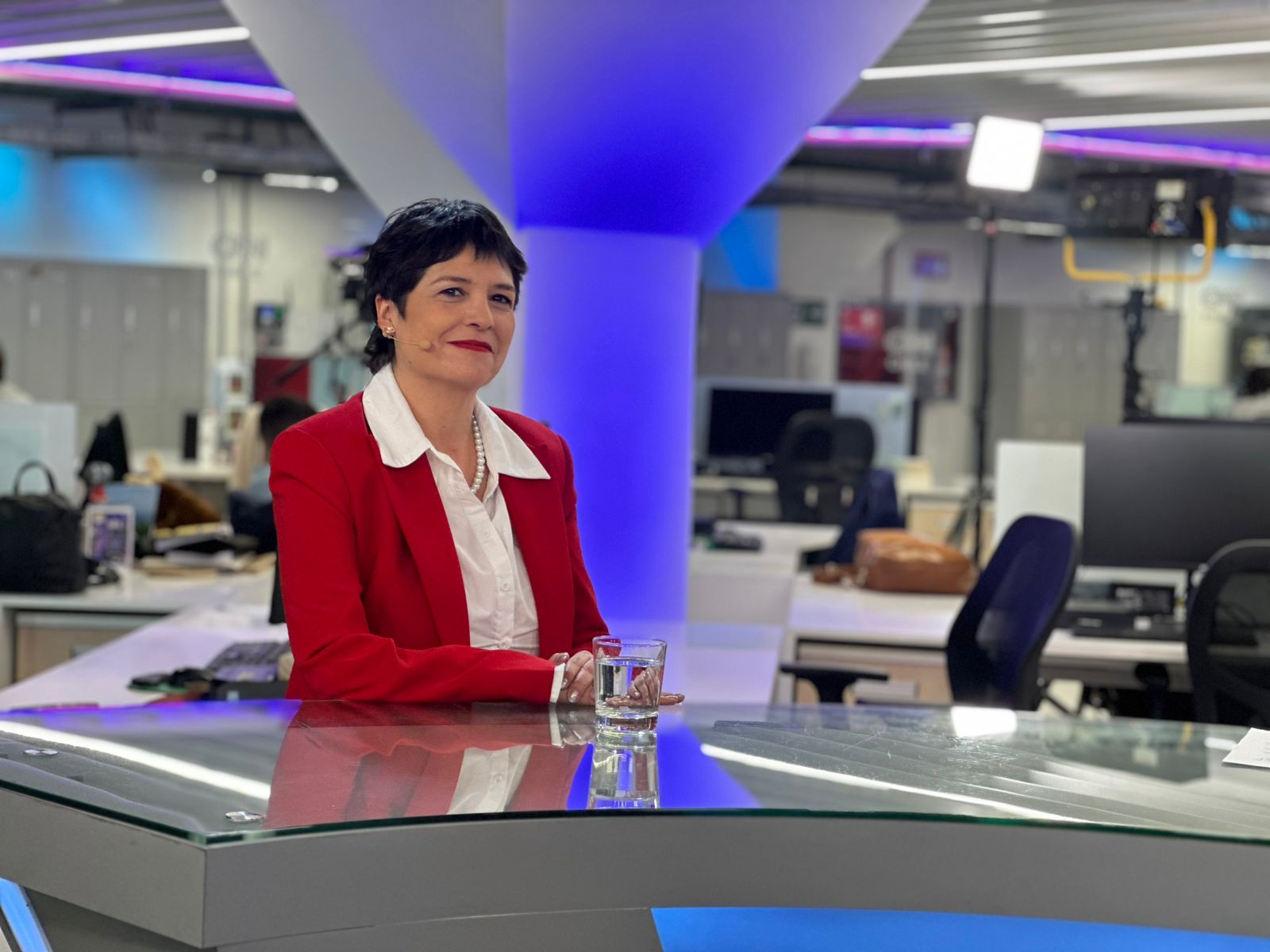 La Defensora Nacional durante la entrevista.