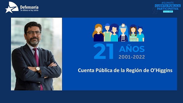 A trav&eacute;s del canal de YouTube se transmiti&oacute; la cuenta p&uacute;blica de la Defensor&iacute;a Regional de O'Higgins.