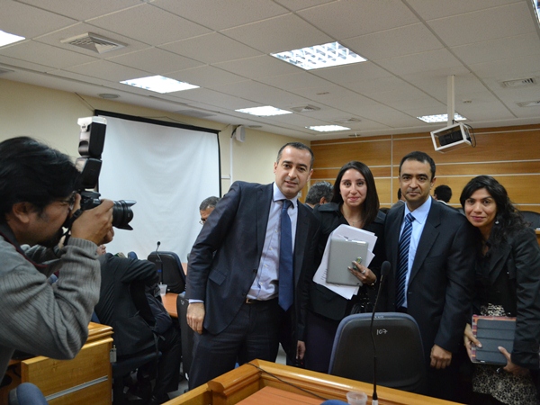 Cuatro de los cinco defensores penales p&uacute;blicos que actuaron en este caso captados tras conocerse el fallo.