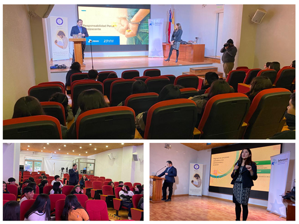 Los j&oacute;venes que cursan segundo medio participaron activamente en la exposici&oacute;n de los defensores p&uacute;blicos.