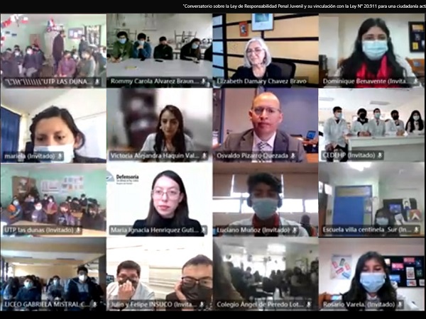 La virtualidad no fue impedimento para lograr una alta participaci&oacute;n de las y los estudiantes en el conversatorio con la Defensor&iacute;a Penal P&uacute;blica.