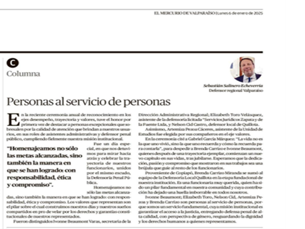 Salinero destac&oacute; a "personas excepcionales, que sobresalen por la calidad de atenci&oacute;n que brindan a nuestros usuarios".