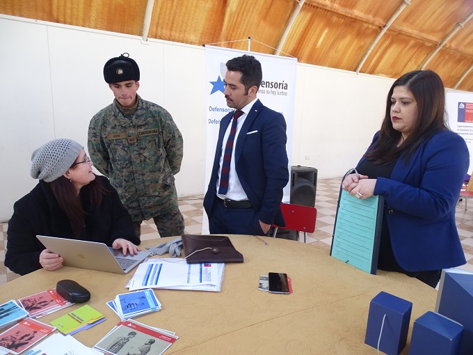El m&oacute;dulo de la Defensor&iacute;a fue muy visitado por los soldados conscriptos.