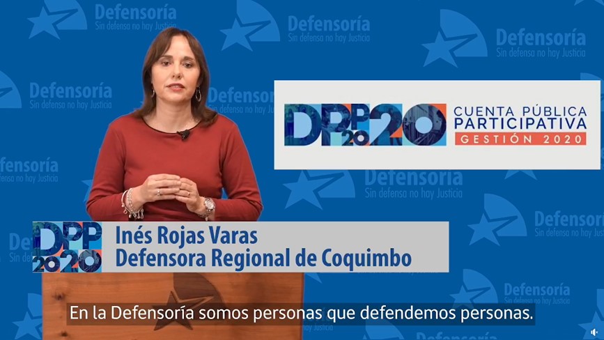 In&eacute;s Rojas, Defensora Regional de Coquimbo, al rendir el balance de la gesti&oacute;n 2020 de su equipo.
