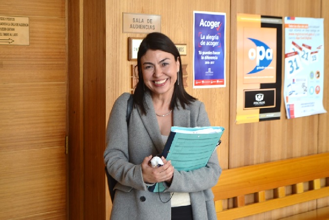 Feliz estaba la defensora p&uacute;blica Rosa &Aacute;lvarez a la salida de la audiencia en que su representado fue absuelto.