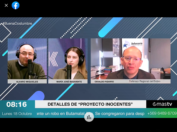 A trav&eacute;s de distintas plataformas fue emitida la entrevista a Osvaldo Pizarro sobre la relevancia del "Proyecto Inocentes".
