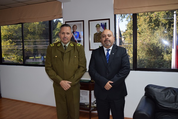El Defensor Regional del Maule, Jos&eacute; Luis Craig, tras la reuni&oacute;n con el General de Carabineros Fernando Vera.