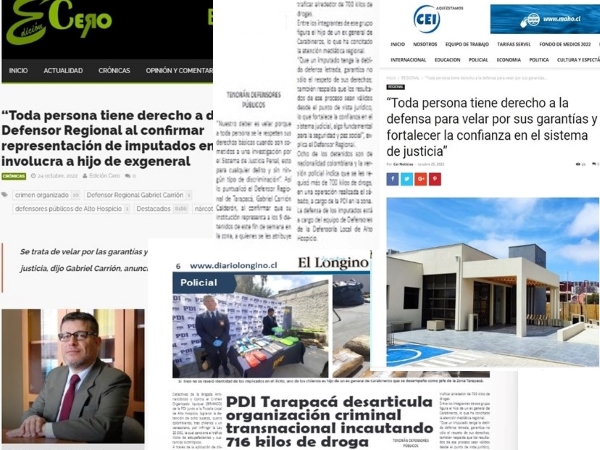 La prensa regional de Tarapac&aacute; recogi&oacute; las declaraciones de la Defensor&iacute;a en este medi&aacute;tico caso.