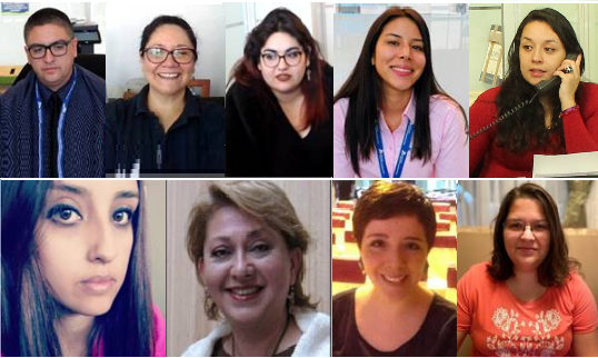 Alejandro Far&iacute;as, Sylvia Carrasco, Cecilia Farf&aacute;n, Fernanda Chea, Ayfa Jara, Elizabeth D&iacute;az, Hortensia Chaper&oacute;n, Jocelyn D&iacute;az y Cynthia Sandoval.