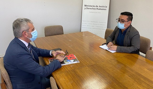 El Defensor Regional de Atacama, Ra&uacute;l Palma junto al Seremi de Justicia y Derechos Humanos. 