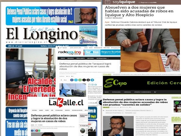 Recortes de lo publicado por la prensa de la regi&oacute;n de Tarapac&aacute;. 