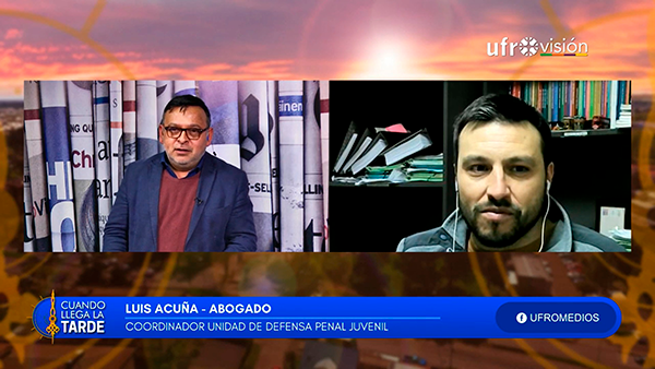El defensor penal juvenil Lu&iacute;s Acu&ntilde;a fue uno de los panelistas del programa "Cuando llega la tarde".