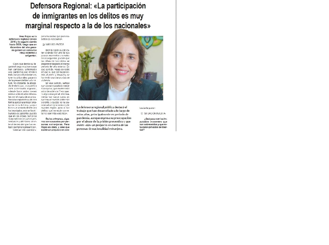 La extensa entrevista a la Defensora Regional de Coquimbo en el diario La Regi&oacute;n.