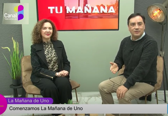La directora administrativa regional Viena Ruiz-Tagle en el set del matinal la &ldquo;La ma&ntilde;ana de uno&rdquo; 
