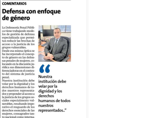 La publicaci&oacute;n del Defensor Regional (S), Sergio Zenteno.
