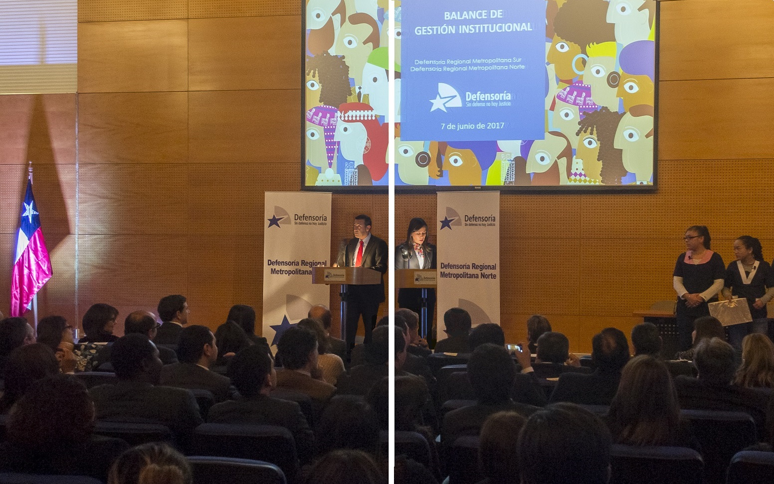 Los Defensores Regionales Metropolitanos, Carlos Mora y Viviana Castel, rindieron conjuntamente su balance de gesti&oacute;n 2016.