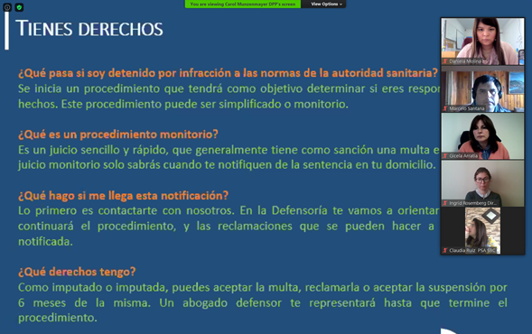 A la charla asistieron profesionales a cargo de los programas y j&oacute;venes usuarios de &eacute;stos.