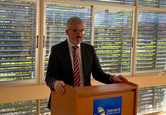 El Defensor Regional de Atacama, Ra&uacute;l Palma Olivares, durante su rendici&oacute;n de cuenta de la gesti&oacute;n 20201.