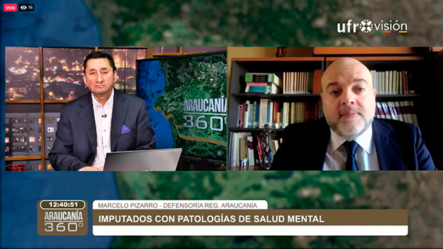 El jefe de Estudios de la Defensor&iacute;a de La Araucan&iacute;a (derecha) durante la entrevista con Miguel &Aacute;ngel Carrillo.