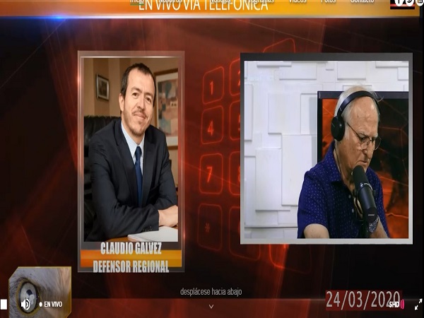 La entrevista al Defensor Regional de Arica y Parinacota, Claudio G&aacute;lvez, fue transmitida en vivo por radio Cappissima.