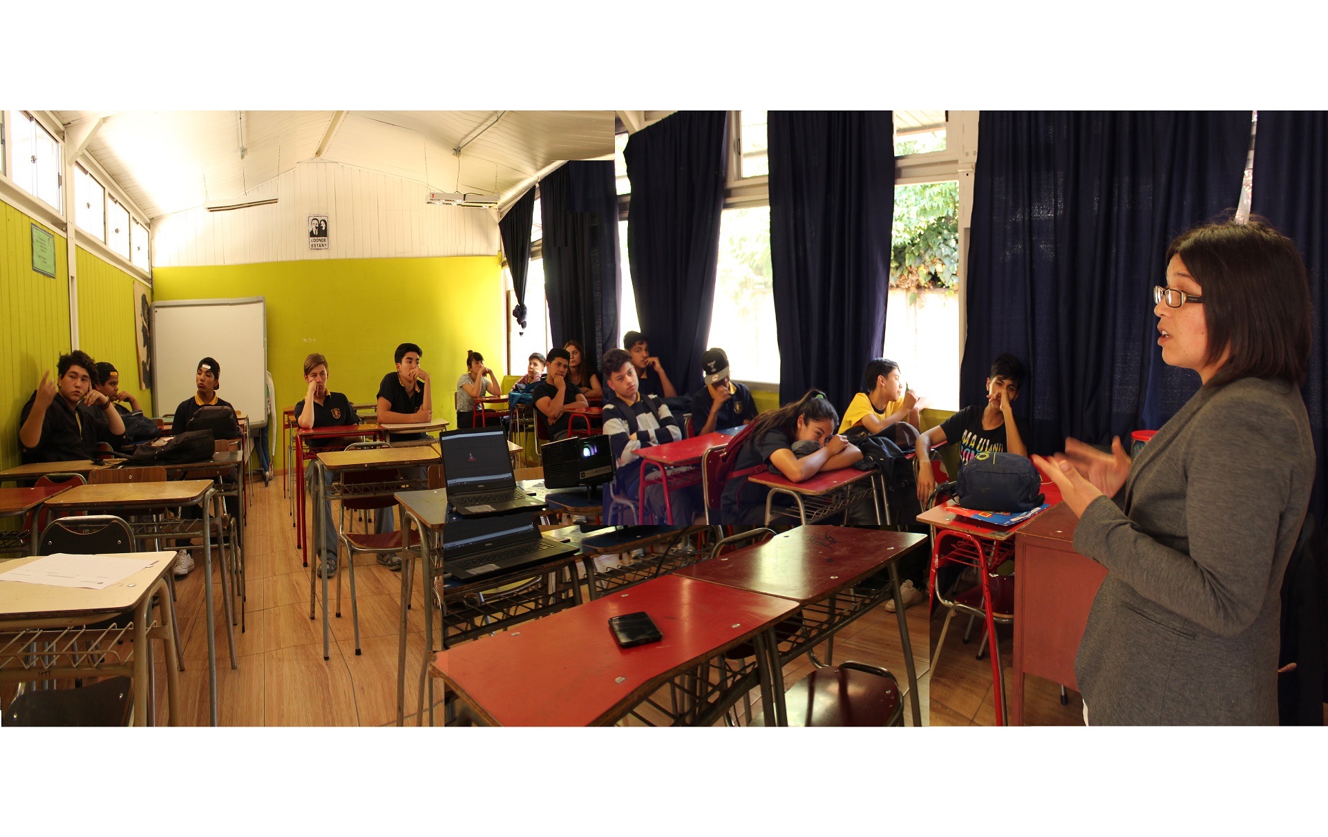 La defensora penal juvenil Mar&iacute;a Fernanda Aguilera expuso ante estudiantes del Liceo Municipal de Macul.