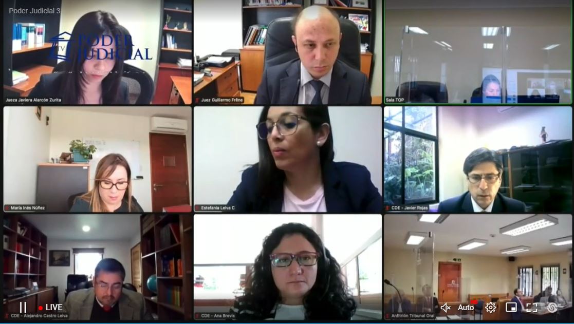 El juicio oral se desarrolla con los imputados y sus defensas en el Tribunal Oral de Coyhaique, y con los jueces y otros intervinientes v&iacute;a on line.