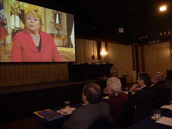 En su saludo la Presidenta Bachelet destac&oacute; la labor de la DPP y la CIDH en relaci&oacute;n a los derechos de los migrantes.