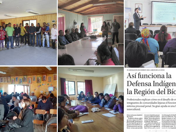 El trabajo de la Defensa Ind&iacute;gena retratado en la nota del Diario de Concepci&oacute;n y en fotos de las visitas a comunidades realizadas durante el a&ntilde;o.