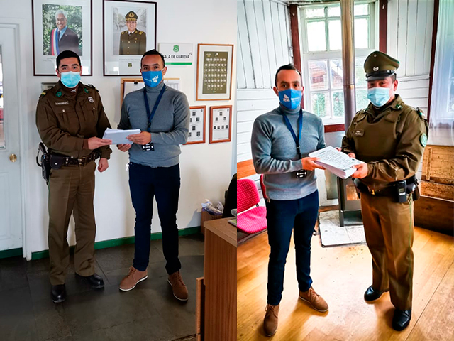 La informaci&oacute;n fue entregada al personal de turno en ambas unidades policiales.