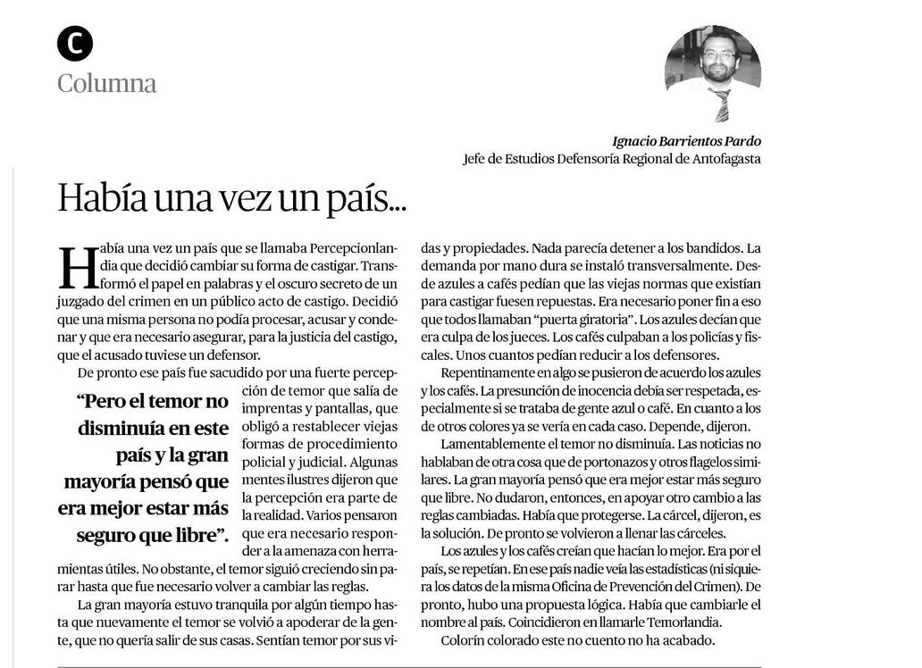 Columna de opini&oacute;n del Jefe de Estudios de la Defensor&iacute;a Regional de Antofagasta. 