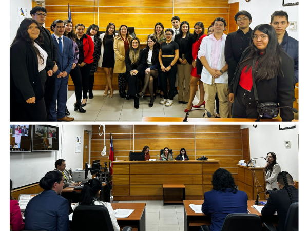 La jornada de simulaci&oacute;n de juicio oral realizada en el Tribunal Oral en lo Penal de Iquique.