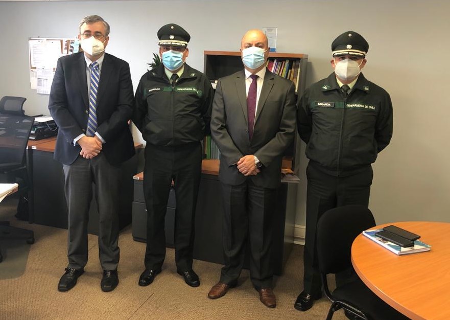 En el encuentro tambi&eacute;n participaron el jefe de Estudios, Pablo Ardouin, y el comandante H&eacute;ctor Miranda, jefe operativo regional de Gendarmer&iacute;a.