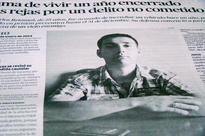 Una p&aacute;gina completa le dedic&oacute; el diario Cr&oacute;nica de Chil&aacute;n al caso de Jos&eacute; Carlos y sus amigos.