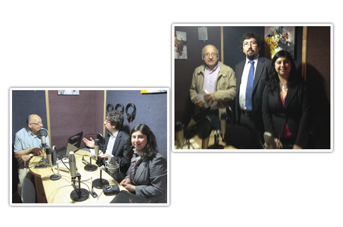 El defensor local Javier Pereira y la facilitadora intercultural Angela Morales Cariman en sus visitas a radio Vanguardia de Ca&ntilde;ete.