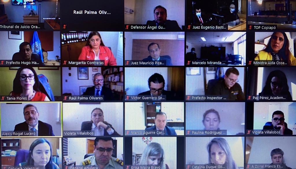 Los intervinientes del sistema de justicia penal se reunieron a trav&eacute;s de la plataforma Zoom. 