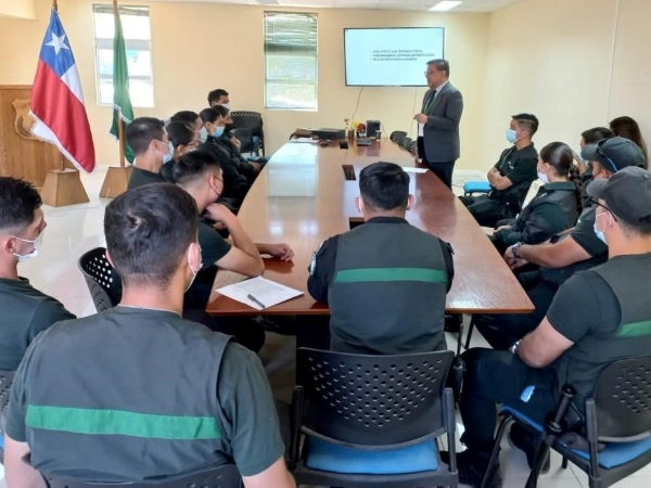 Una de las jornadas de capacitaci&oacute;n desarrolladas para los gendarmes de Tarapac&aacute;.