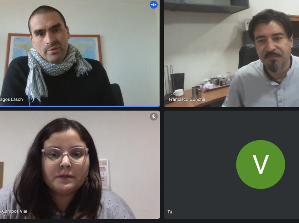 Los representantes de la Defensor&iacute;a de Arica y Parinacota y el director regional del INDH se reunieron virtualmente.