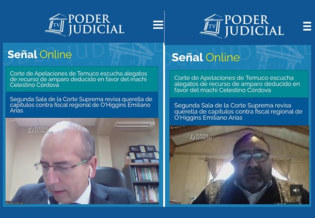 gkEl Defensor Regional, Renato Gonz&aacute;lez, y el lonco Jos&eacute; Quidel ante los magistrados de la Corte de Apelaciones de Temuco.