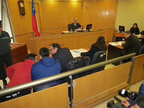 Aspecto general de la audiencia de formalizaci&oacute;n de los imputados por los disturbios ocurridos durante el partido entre Rangers y U. de Chile.