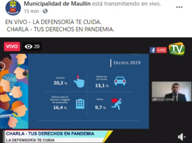 La charla de educaci&oacute;n en derechos fue transmitida v&iacute;a Facebook Live.