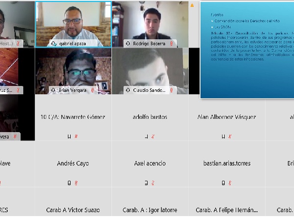 La charla sobre responsabilidad penal adolescente se realiz&oacute; por la plataforma Webex.