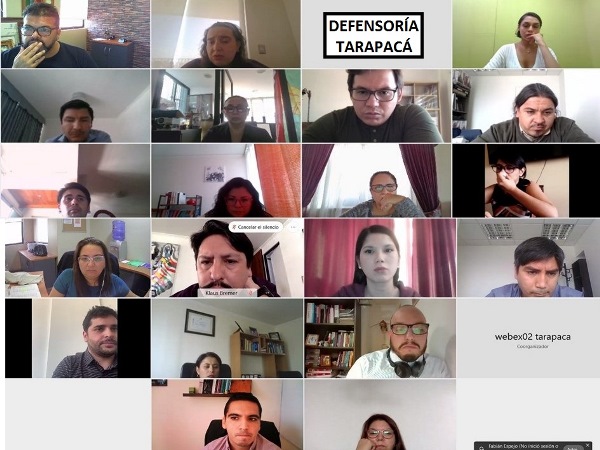 Una vista del grupo de abogados &ndash;en videoconferencia -  en los momentos del examen.