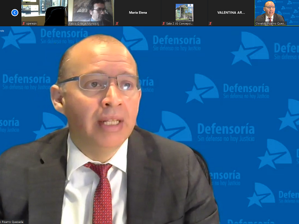 Osvaldo Pizarro durante la audiencia por videoconferencia en que se decret&oacute; el sobreseimiento definitivo. 