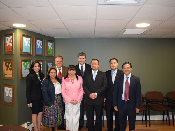 La delegaci&oacute;n guatemalteca trabaj&oacute; toda la semana en Santiago. En la imagen, junto al Defensor Nacional, Andr&eacute;s Mahnke (al centro, atr&aacute;s).